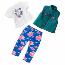 My Life As Floral Leggings Denim Vest Set for 18 Dolls, 3 Pieces NEW 5
