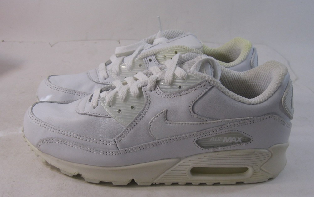 Nike Air Max 90 Leather  Shoes White 302519-113  MEN Size 9.5