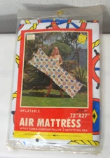 NOS Vtg Kmart Pool Air Mattress 72 x 27 Pool Float Built In Pillow Nautical Ship