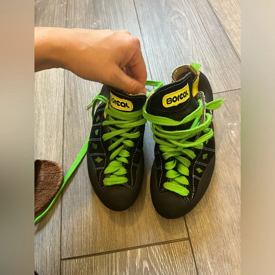 Zapatos de escalada Boreal Fusion Zephyr negros verdes con encanto de la suerte para mujer 7,5 Foto 3 de 4