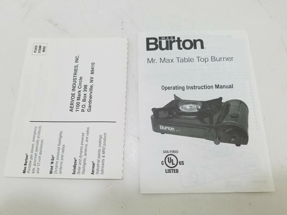 Estufa de gas portátil Max Burton Mr Max 57Sk negra con estuche de transporte Y141 Foto 3 de 4