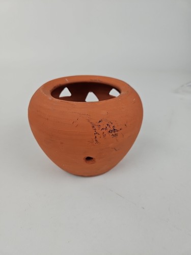 Halloween Terra Cotta Pumpkin Jack O Lantern 5" Inch for Tea Light Voltive - Picture 3 of 6
