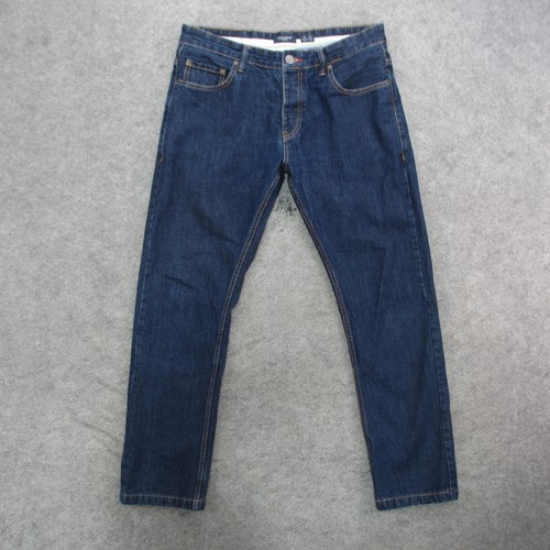 Pull & Bear Jeans Men's 44x34 Blue Dark Wash Tapered Leg Jeans