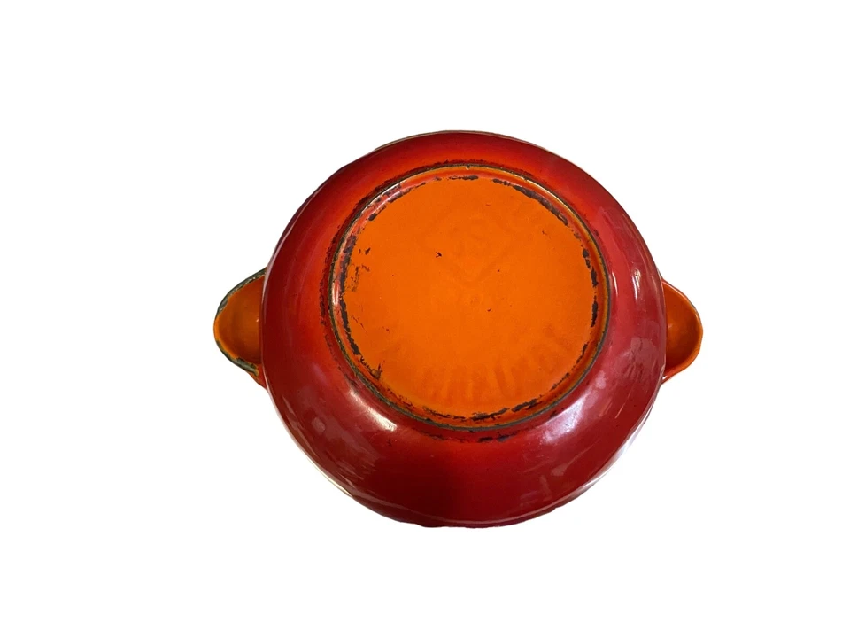 ANCIEN POELON MARMITE LE CREUSET  FONTE ÉMAILLÉE CASSEROLE - Photo 3/4