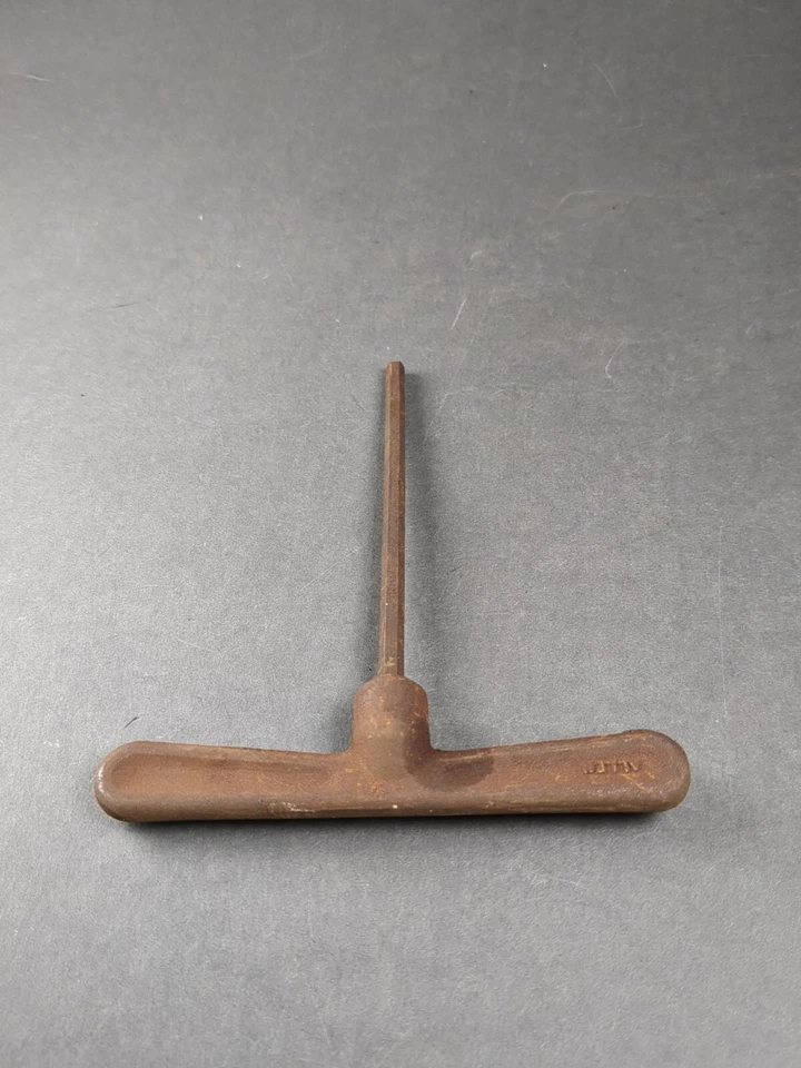 Vintage ALLEN Brand T-Handle Allen Wrench 5-1/2" Long Hex Key 3/16" Rusty - Image 4 of 4
