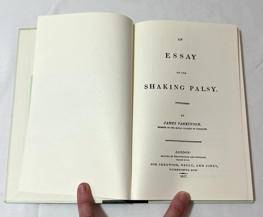 An Essay on the SHAKING PALSY by James Parkinson, 1817 Merck Facsimile HC 1971
