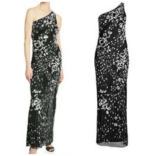 NWT Parker Black "Tasha" Beaded Two-tone Evening Dress Size 2 Retail $798