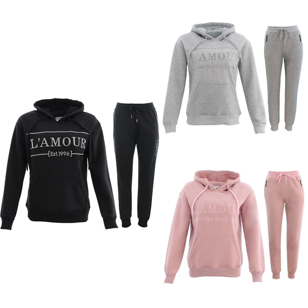 FIL Women's Fleece Tracksuit 2pc Set Hoodie Track Pants Loungewear L'AMOUR