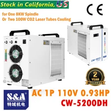 S&A CW-5200DH Industrial Water Chiller for 130W  CO2 Glass Laser Tube