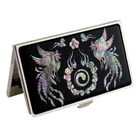 Mother of Pearl Phoenix Design Business Card Case Credit Name ID Wallet Holder