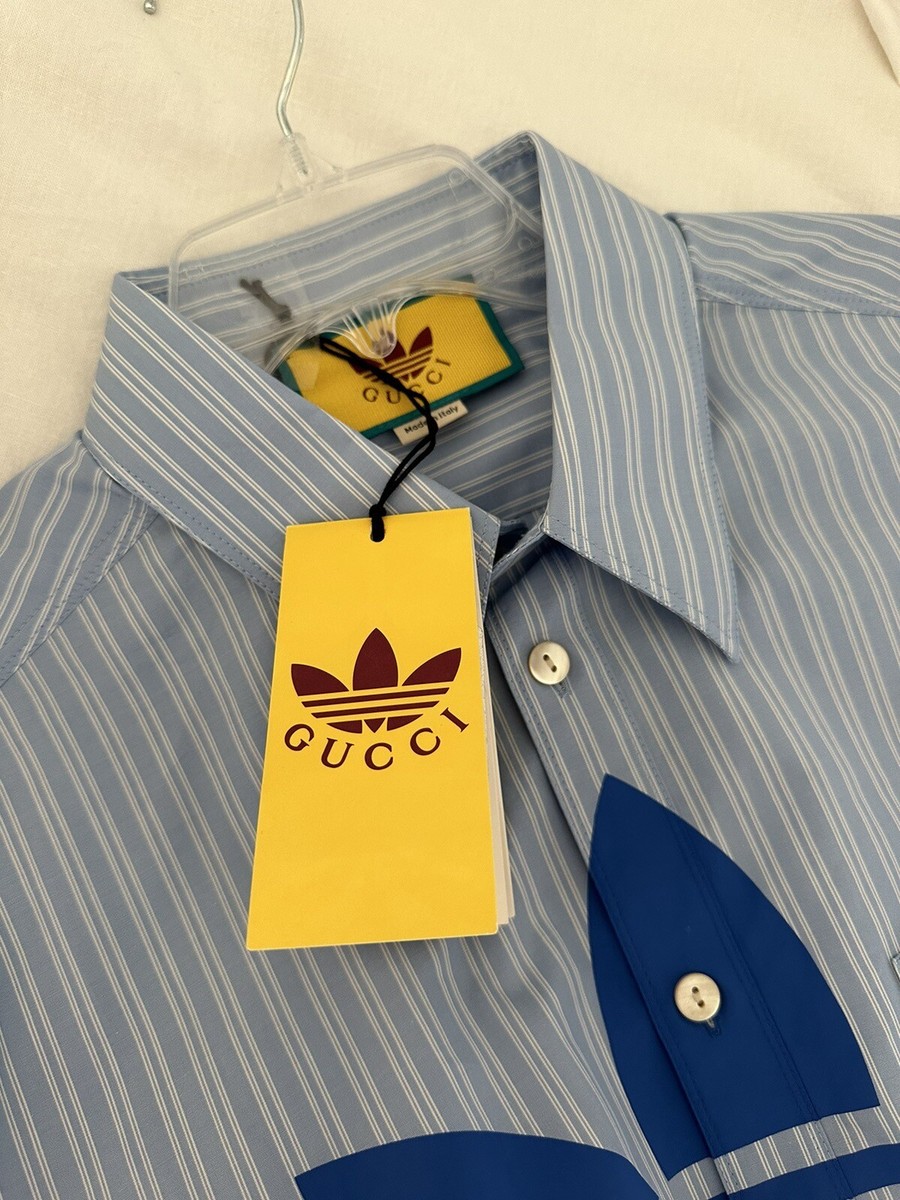 Gucci x Adidas stripe High-Low cotton shirt Sze 16+ Limited Gucci x Adidas stripe High-Low cotton shirt Sze 16+ Limited