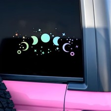 Moon Phases Car Decal Funny Star, Celestial Inspiration Positive, Bookish