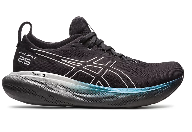 SAOLA Scarpa da corsa ASICS® 9 5 M GEL NIMBUS™ 25 PLATINUM da uomo in nero argento puro
