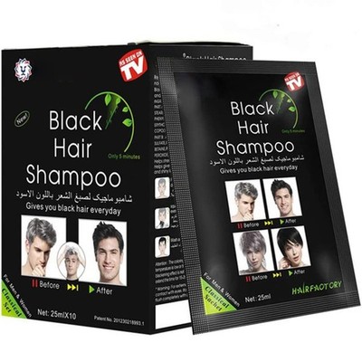 , InstantHaarfarbe für Männer und Frauen, schwarzes HaarfärbeShampoo, schwarz...