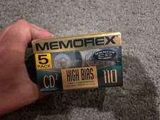 Memorex 5 Pack Cd2 110 High Bias Cassette Tapes SEALED NOS