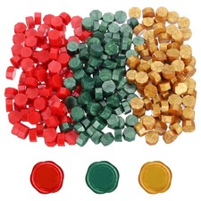 Wax Seal Beads, Sealing Wax Beads Craft, 360Pcs, Gold/Red/Green