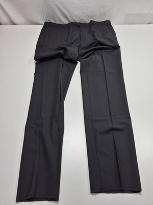 Giles & Jasper Dress Pants Mens 42x36 Black Wool Stretch Flat Front NWT