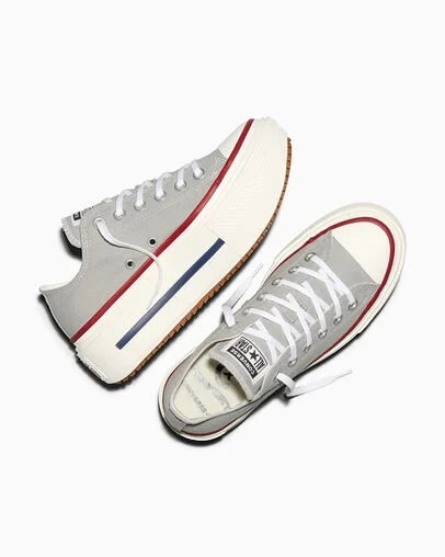 Converse Chuck Taylor All Star Lift Double Stack Platform Canvas Shoes Grey thumbnail 3