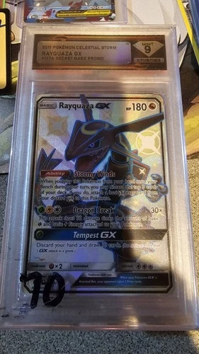 2018 POKEMON SUN & MOON CELESTIAL STORM #177A FULL ART/RAYQUAZA GX PSA 9