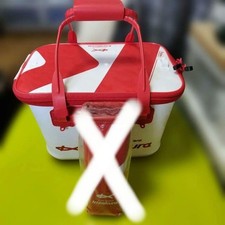 Kizakura Fishing Bucket Bakkon White/Red Folding Handle Outdoor Gear