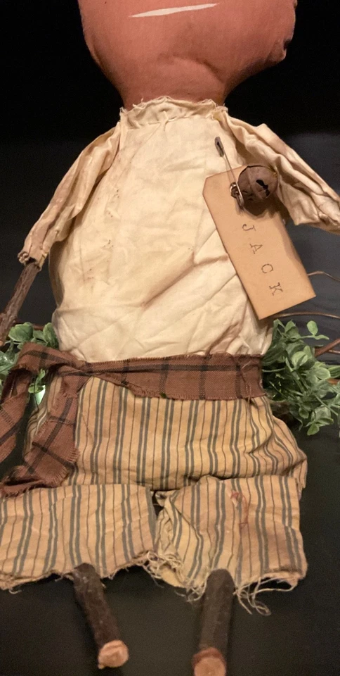 Handmade Primitive Rustic Fall Halloween Harvest Jack Pumpkin Doll 16” - Image 4 of 4