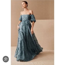 Anthropologie BHLDN Beatrice Organza Maxi Dress Size 8