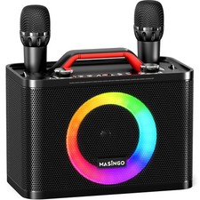 Karaoke Machine for Adults and Kids with 2 Wireless Microphones, Portable Blueto