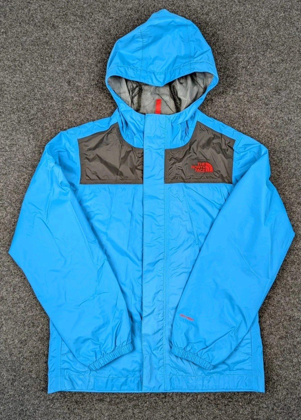 North Face Boys Resolve Reflective Dryvent Rain Coat Medium Blue Youth Jacket