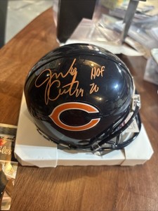 Jim Covert Super Bowl Chicago Bears HOF ‘20 Auto Mini Helmet Orange Ink 
