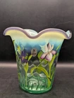 🔥 FENTON ART GLASS SHOWCASE SERIES BILL FENTON LARGE FLORAL VASE SIGNED MINT 🔥