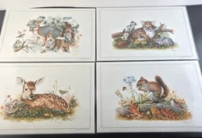 Whirley Ind. 1977 Laminated Wildlife Placemats Warren, PA Artist Clair McLain