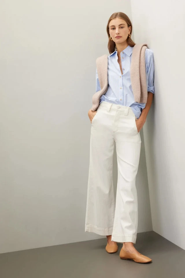 Joe’s Jeans The Avery High-Rise Wide Leg Ankle Jeans White Milk Women’s Size 27 - Image 4 of 4