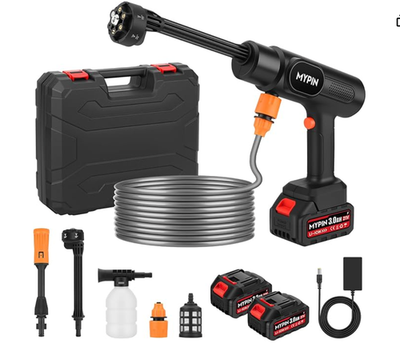 #ad #ad Portable Cordless Pressure Washer 600 PSI 21V Rechargeable Two Batteries Powere $99.99