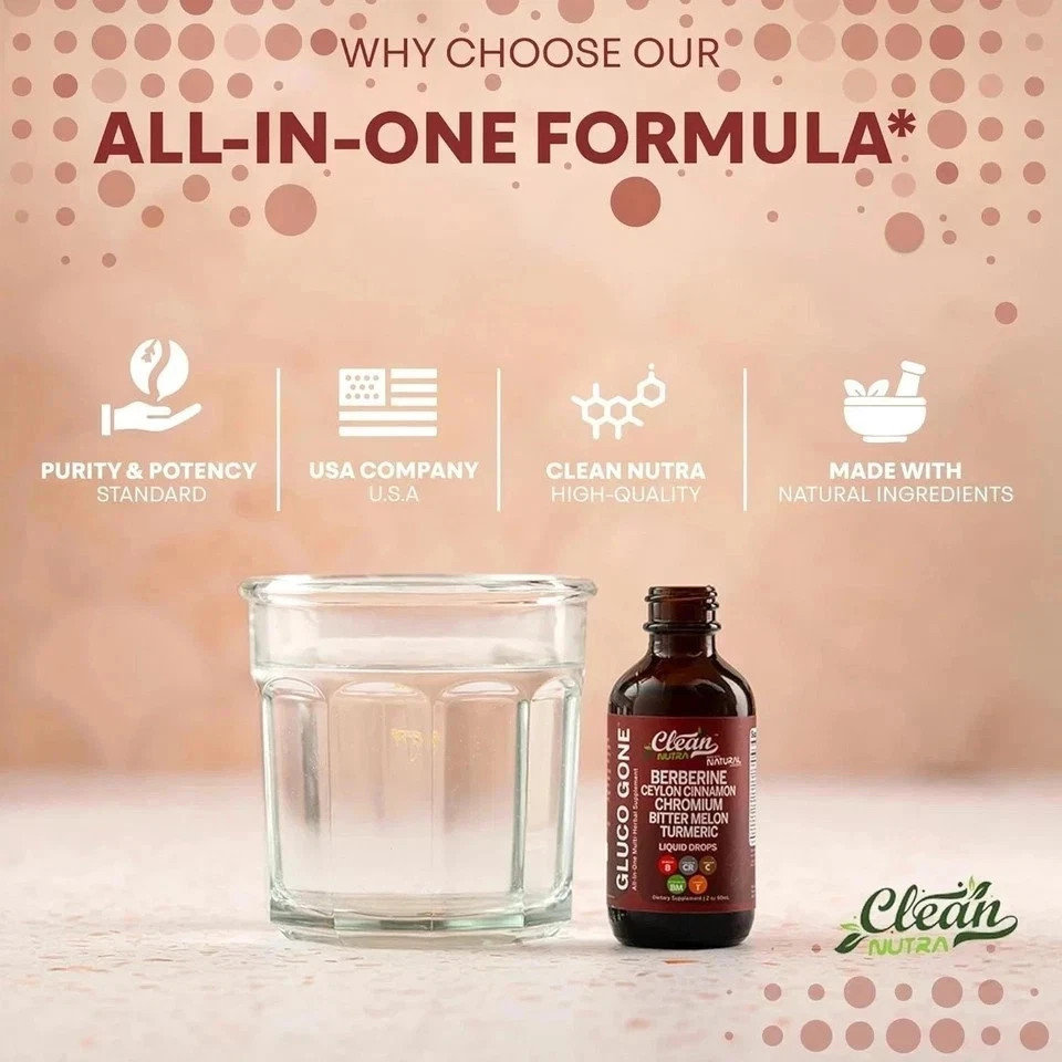 Clean Nutra Berberine with Ceylon Cinnamon Supplement Liquid Drops USA