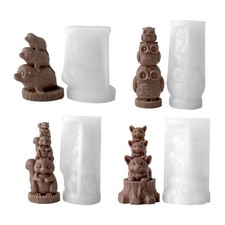 White round 3D Animal Candle Mold Candle Mold Silicone Cast Seal/Squirrel/Owl/Sh