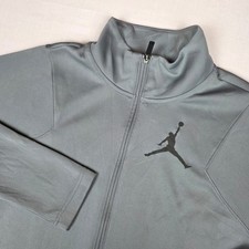 Jordan Jumpman Mens Full Zip Track Jacket Grey Mock Neck 800912-065 Large