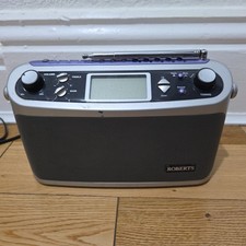 Roberts Classic R9939 AM FM Portable Radio Silver / Purple Trim - Works