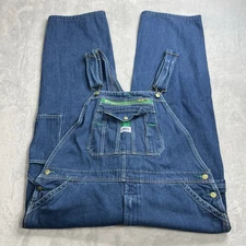 Key Imperial Overalls Mens Sz 42x30 Dark Blue Work Farm Trucker Bib Denim