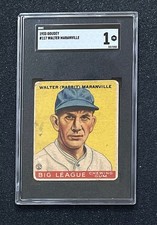 1933 Goudey - #117 Walter Rabbit Maranville- SGC 1