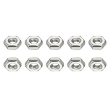 50Pack #10-32(UNF) Hex Nuts 304 Stainless Steel Hexagonal Nuts Silver
