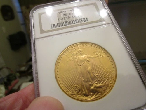 GOLD - GEM 1924-P SAINT GAUDENS DOUBLE EAGLE  NGC MS-64 OH   1 OZ OF AU