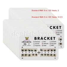 10Packs Dental Ortho Brackets Braces Standard Roth Slot.022 345/3HOOKS