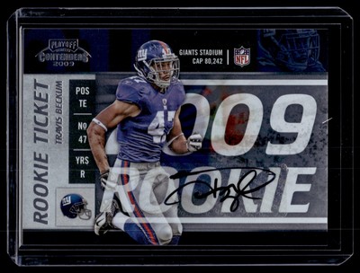 Travis Beckum 2009 Playoff Contender Rookie Ticket Autograph Auto Card #206