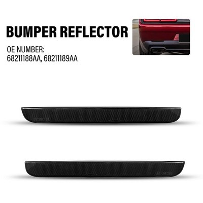 Smoked Rear Bumper Reflector Panel 2PCS For 2015-2022 Dodge Challenger Auto Part