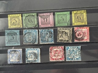 Baden Lot an gestempelten Briefmarken .