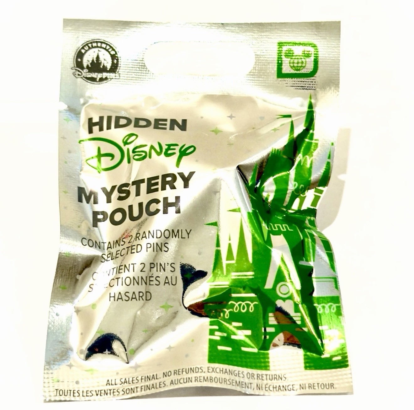 2026 Disney Hidden Mystery Pin Pouch Sealed 2 Random Pins WDW Parks NEW