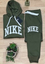 NWT NIKE Adult Sweatsuit Embroidered - OLIVE - LARGE