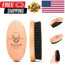 Boar Bristle Hair Beard Brush for Men, Pocket Travel Men's Wooden Small Soft ...