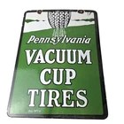 Vintage Vacuum Tires Sign - Gas Service Station Pump Plate  Porcelain Sign