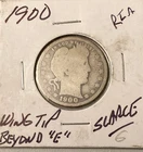 1900 BARBER QUARTER WING TIP ABOVE "E" ABOUT GOOD